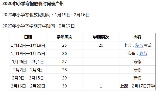 广东省小学今年放假安排详解