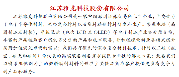 江苏雅克科技公司招聘启事